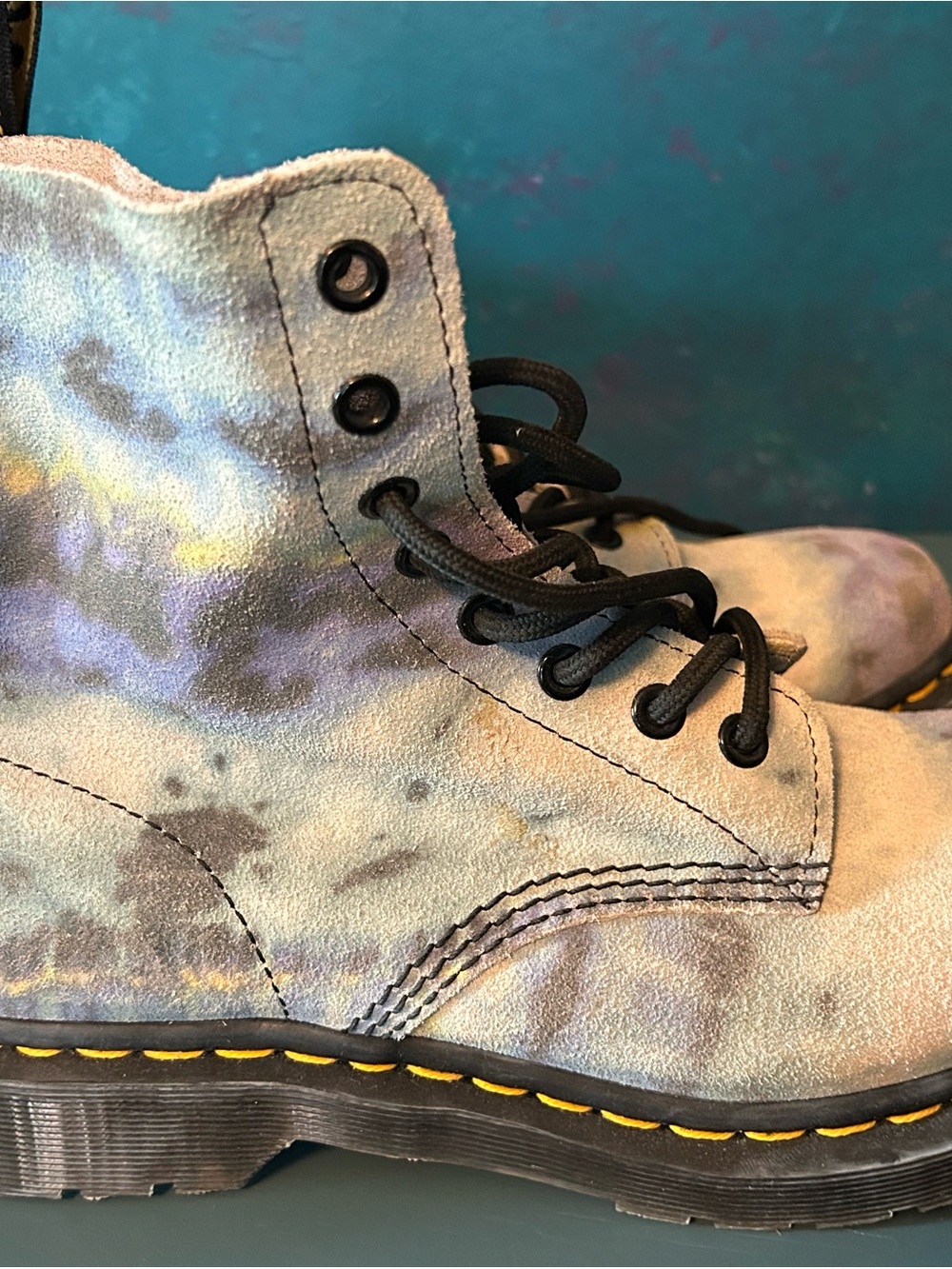 Dr Martens 1460 PASCAL
TIE DYE LEATHER LACE
UP BOOTS UK 6 US 8